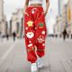 thumbnail image 2 of Gibobby pantalones afelpados para mujer Mujer Otoño e Invierno Casual moda Navidad divertido impreso cintura elástica pantalones deportivos pantalones casuales (Rojo, XL), 2 of 4