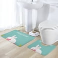 thumbnail image 5 of Cute Bunny Bathroom Rugs Set 2 Pieces, Bathroom Set - Quick Drying Bath Mat And U-Shaped Toilet Rug, Water Absorbent Bath Carpet For Bedroom Floor Living Room, Machine Washable, 5 of 6