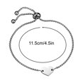 thumbnail image 4 of Arestory Personalized Custom Photo Stainless Steel Adjustable Bracelet Engraved Heart Pendant Fashion Jewelry Customized Women Gift, Steel Color, 4 of 8