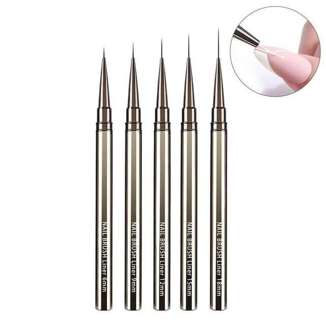 SharkTRUE Professional Nail Art Pens Set - 0.5mm Fine Tip, Long Metal forPrecise Line 9CU8