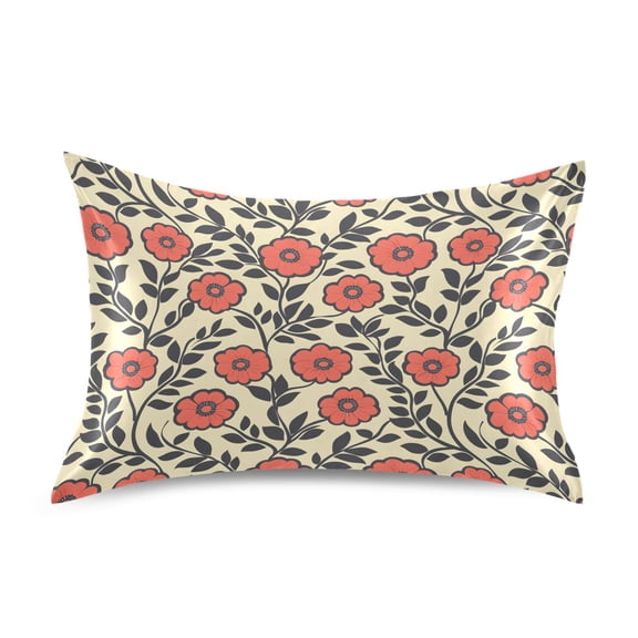 Ryvnso Satin Pillowcase Flowers Pillow Cases Standard Size 26x20in