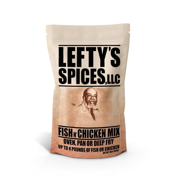 Pack of 6, Lefty's Spices Fish n' Chicken Mix, 16 oz