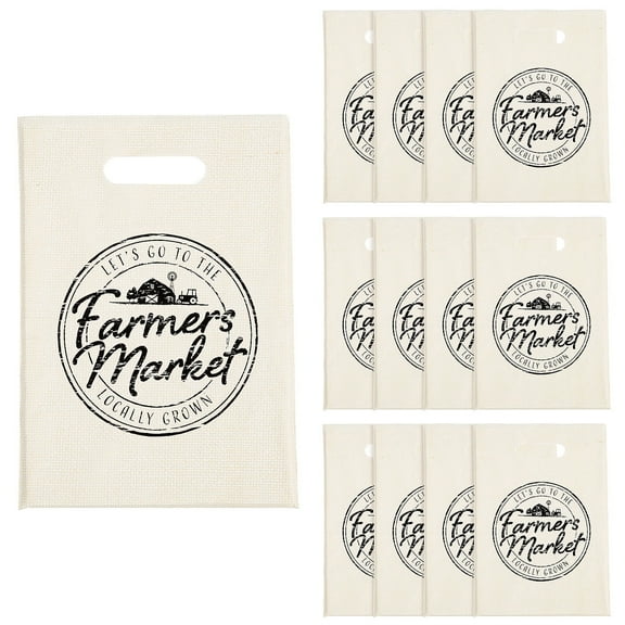 Fun Express 8 1/2" x 12" Medium Farmers Market Plastic Goody Bags - 12 Piece