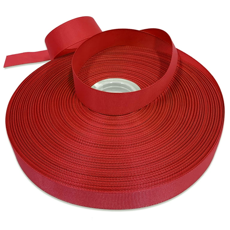 Ribbli Red Grosgrain Ribbon, 1 inches x Continuous 25 Yards,Use for Bows  DIY Hair Accessories,Gift Wrapping,Craft and Sewing