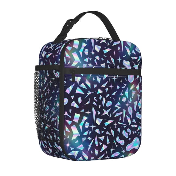 Insulated Lunch Box, Reusable Insulated Lunch Bag, Iridescent Galaxy Meal Prep Cooler Tote For Work, Picnic, Daily Life And Vacation