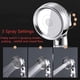 thumbnail image 3 of Hand shower head, limescale filtering shower head, 3 jet types and on/off switch, water-saving rain, 3 of 5