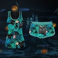thumbnail image 2 of Womens Printing Sleeveless Shirts Vest Set Drawstring Shorts Set, 2 of 9
