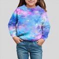 thumbnail image 2 of Staki Toddler Girls Sweatshirts Cotton Long Sleeve Crewneck Pullover Winter Casual Sweater Tops for Kids(Sky Blue,7-8 Years), 2 of 4