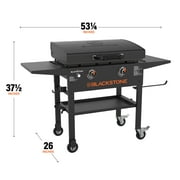Blackstone Original Outdoor Griddle, 2-Burner 28 Flat Top Grill with Hood and Wheels, Black