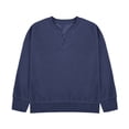 thumbnail image 2 of Boys' Long Sleeve Tops Waffle Knit Spring Fall Clothes Lightweight Casual Henley Plain Pullover Raglan Sweatshirt (7 Years, Navy), 2 of 7