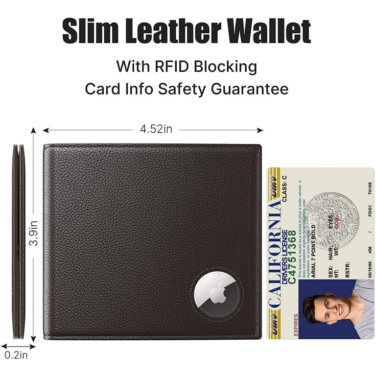 Typecase Black Leather RFID Blocking Mens Wallet with AirTag Holder -  Bi-Fold