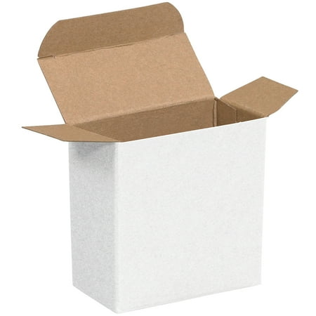 Aviditi RTS81W Reverse Tuck Folding Cartons, 3 1/2" x 1 1/4" x 3 1/2", White Pack of 1000