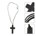 thumbnail image 4 of WORGEOUS 12pcs colgante de cruz de madera natural collar colgante de espejo retrovisor de coche de madera, 4 of 8