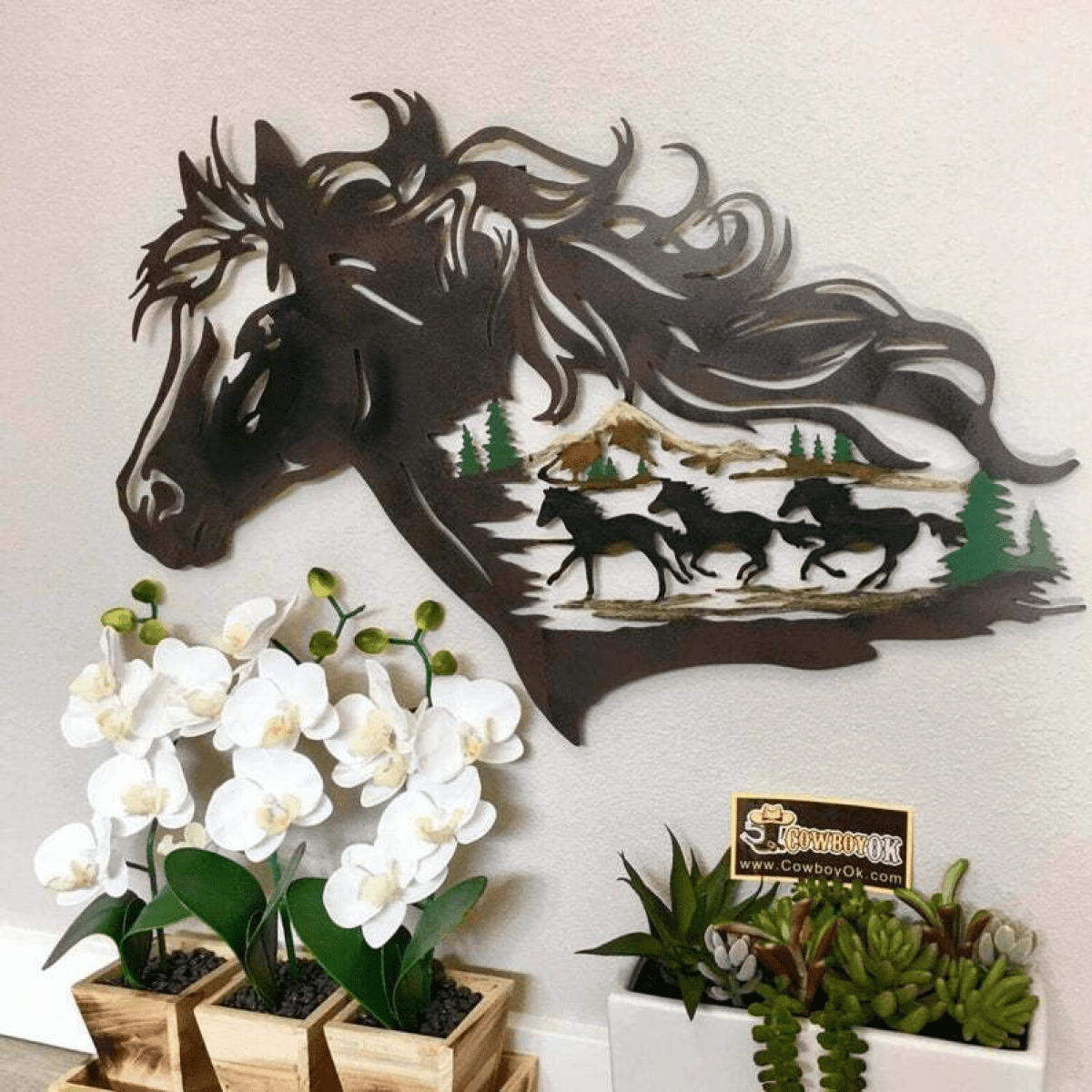 TIMPCV Horse Metal Wall Decoration, Metal Animal Wall Decoration