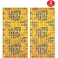 thumbnail image 3 of Beistle 2 Piece Metallic Plastic Black & Gold Happy New Year Party Decorations Square Fringed Photo Backdrop Curtains for NYE Dcor, 6' 6" x 3' 2.25", Gold/Black, 3 of 6