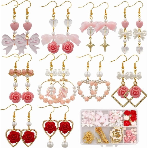 Valentine's Day Theme DIY Dangle Earring Making Kit Mixed Color