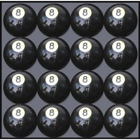 Box of 16 Replacement # 8 Pool Table - Billiard Ball