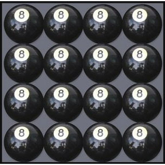 Box of 16 Replacement # 8 Pool Table - Billiard Ball