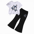 thumbnail image 4 of HCNTES Little Kids 2 Piece Outfits Baby Girls Summer Short Sleeve T-Shirts and Pants Set Fashion Clothing Sets Girls School Clothes 3T 4T 5T 6T 7T(H03-E,4-5 Years), 4 of 4