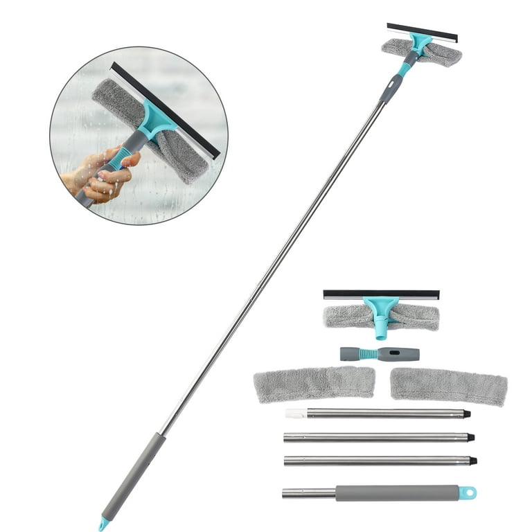 38 Inch Long Handle Squeegee Window Cleaner with Rotating Head 8