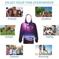thumbnail image 6 of Bingfone Purple Moon Tree Night Sky Pattern Youth Classic Hoodies Soft Hooded Pullover Sweatshirts for Girls and Boys, 6 of 6
