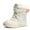 White, variant on Ecetana Girls Boys Snow Boots Winter Waterproof Slip Resistant Cold Weather Shoes