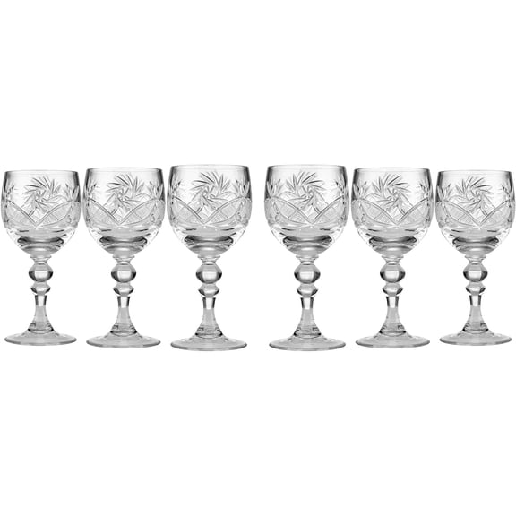 Neman WG6701/170, 5-Oz Hand Made Crystal Glasses, Wine Glasses, Set of 6, Lead-Free