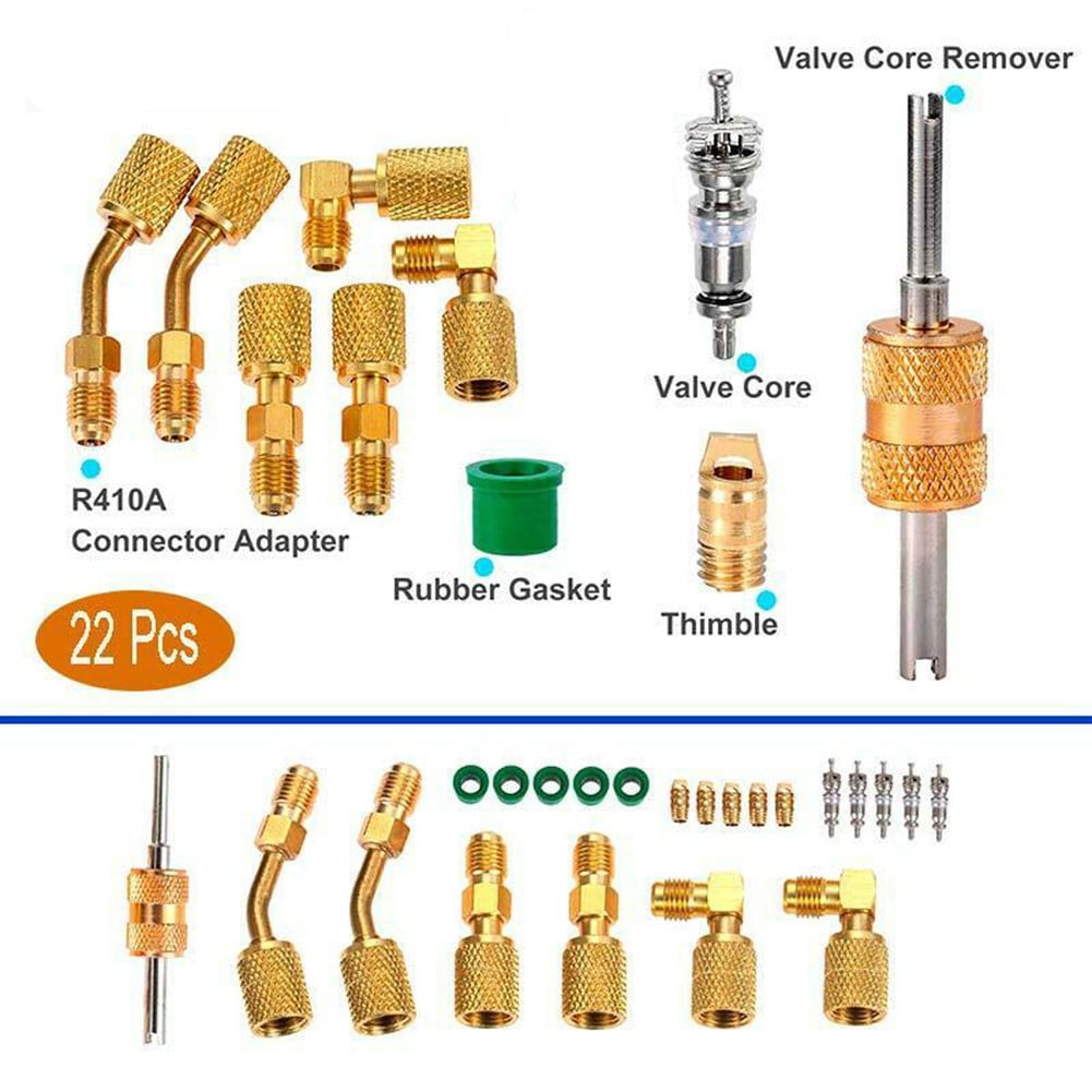 R410A Charging Vacuum Port Adapter Kit Straight Swivel Hvac Mini Split