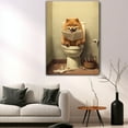 thumbnail image 5 of Finnish Spitz Dog Canvas Wall Art for Bedroom Living Room Home Decor,Funny Dog Canvas Sitting on The Toilet Animal Pattern Office Artworks, modern wall decor, Ready to Hang, 5 of 6