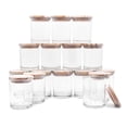 thumbnail image 1 of Frascos para velas SHOWIN, vidrio grueso, 210 ml con tapas de madera, 16 unidades, 1 of 8