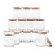 thumbnail image 1 of Frascos para velas SHOWIN, vidrio grueso, 210 ml con tapas de madera, 16 unidades, 1 of 8