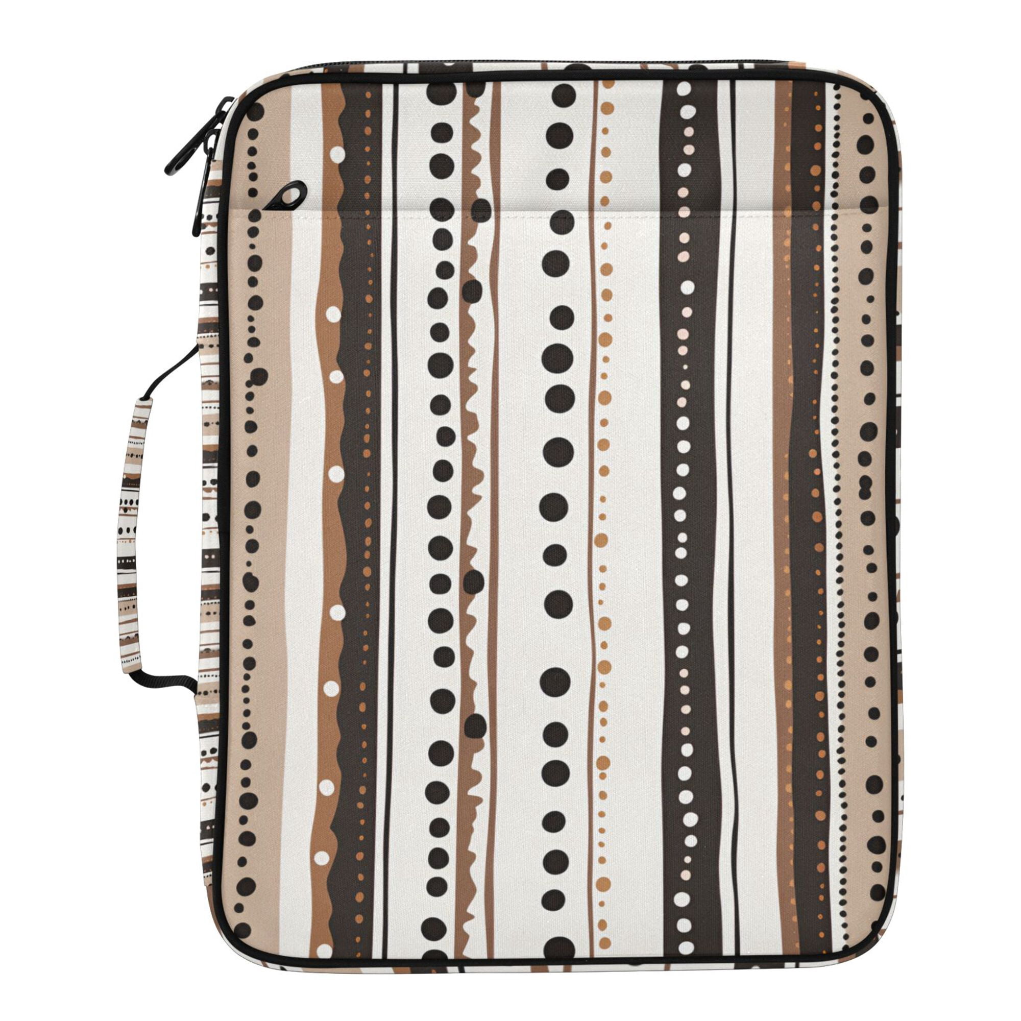 FORMRS Accordion File Folder A4 Size 7-Pocket Expanding Document Organizer Bag with 3 Ring Binder, Brown Abstract Stripes