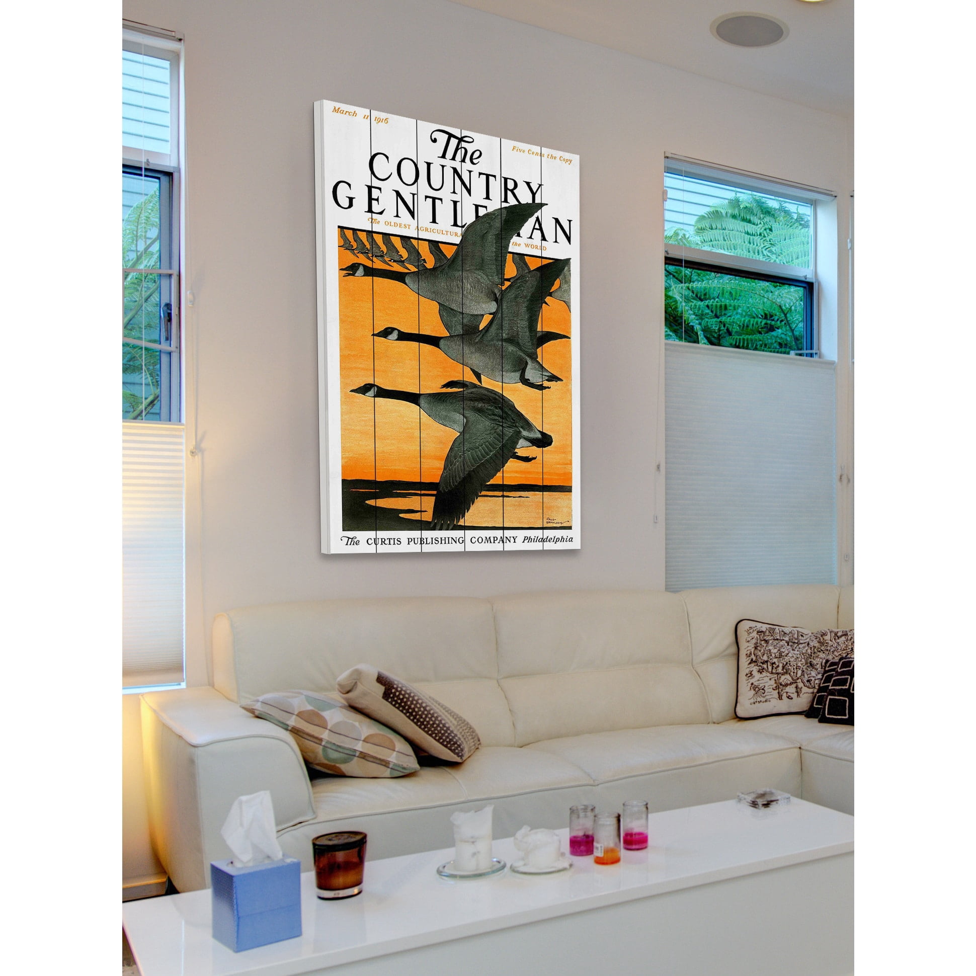 Marmont Hill "CG Geese" Painting Print on White Wood