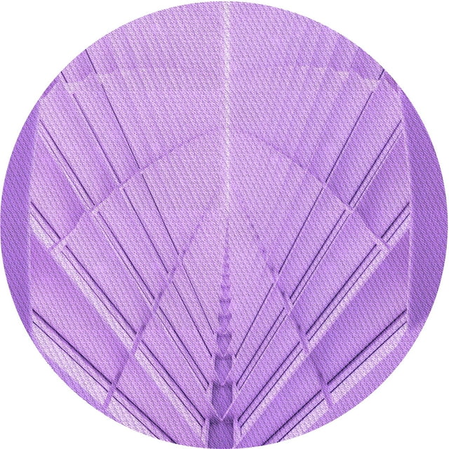 Ahgly Tapis Rond Lavable en Machine Intérieur Transitionnel Heliotrope Violet, 3 Pieds Rond