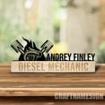thumbnail image 2 of Craftnamesign Custom Wooden Diesel Mechanic Desk Name Plate, Mechanic Metal Nameplate for desk, 2 of 5