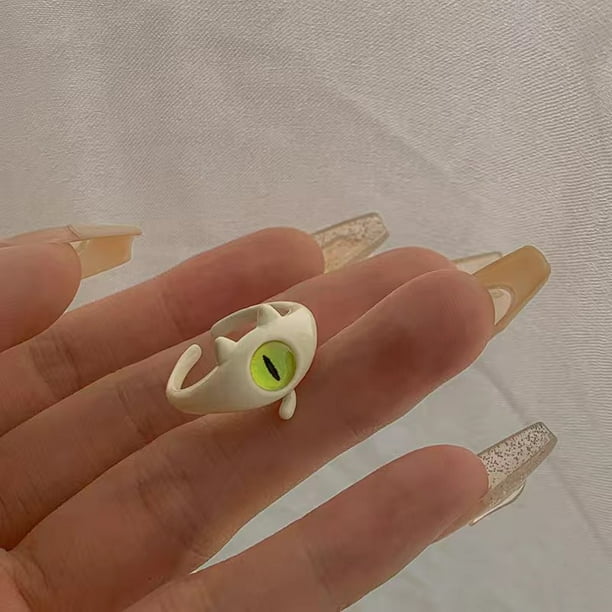 Colección Little Monster ~ lindo anillo de monstruo de un solo ojo, diseño de nicho para estudiantes, anillo abierto único