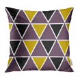 thumbnail image 1 of BSDHOME Coloré des Années 60 Triangle Design Rétro Tendance des Années 1960 des Années 1990 Style Jaune des Années 70 Taie d'Oreiller Taie d'Oreiller 18 X 18 Pouces Jeter des Taies d'Oreiller, 1 of 1
