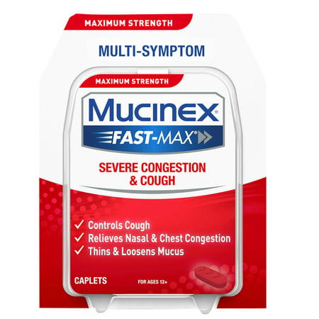 Mucinex Fast-Max Severe Congestion & Cough Caplets, (Best Treatment For Flu Symptoms)