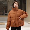 thumbnail image 4 of Chaqueta de algodón corta y pequeña con cuello alto suelto, chaqueta de algodón para mujer, 4 of 6