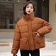 thumbnail image 1 of Chaqueta de algodón corta y pequeña con cuello alto suelto, chaqueta de algodón para mujer, 1 of 5