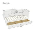 thumbnail image 3 of Twin Size Modern Daybed, Wooden Captain Bed with Led Downlight and USB Port, L-Shaped Corner Daybed with Storage Bookcase and Drawers for Small Room, Bedroom, Guest Room (White, Twin), 3 of 9