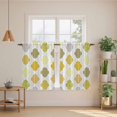 thumbnail image 2 of Yellow Orange Moroccan Kitchen Curtains 45 Inch Length, Vintage Boho Geometric Pattern Gray Tiers Curtains for Bathroom Bedroom Cafe, Light Filtering Small Window Treatment Drapes 2 Panels 42"Wx45"L, 2 of 8