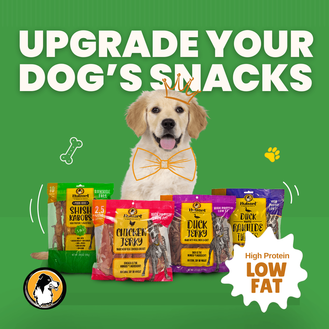 Hubert Pet Triple Flavored Rawhide Kabobs - Chicken, Duck & Pork Hide Dog Treats, Grain Free, Low Ingredient, USA Tested - 2 lbs Value Pack