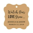 thumbnail image 1 of Darling Souvenir 'Watch Our Love Grow' Custom Paper Tags Wedding Bonbonniere Favor Gift Hang Tags-Kraft-100 Tags, 1 of 1