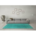 thumbnail image 3 of Ahgly Company Machine Washable Indoor Rectangle Oriental Turquoise Blue Industrial Area Rugs, 3' x 5', 3 of 4
