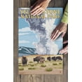 thumbnail image 3 of Yellowstone National Park, Wyoming, Old Faithful Geyser and Bison Herd (19x27 inches, Premium 500 Piece Jigsaw Puzzle for Adults and Family, Made in USA), 3 of 4