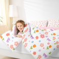 thumbnail image 3 of Manfei Kawaii Floral Bowtie Twin Comforter Sets,Cute Cartoon Themed Bedding Set,White Pink,Pink Reversible,2 Pieces,1 Comforter and 1 Pillowcase, 3 of 7