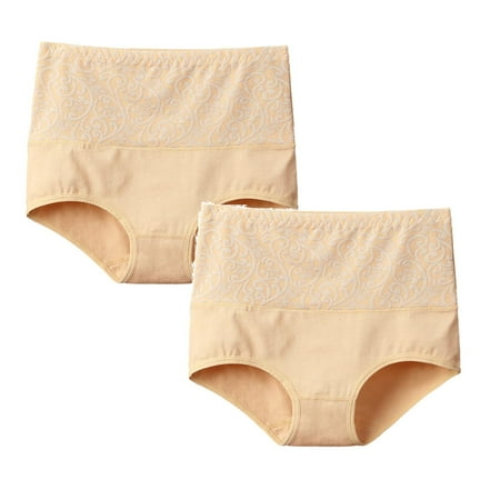 (1PC underwear)*2 Pack Pzocapte Size Shapewear Post Partum Undies Panties Shapewear Panties High Waist Women s Solid Color Cotton Underwear High Waisted Underwear Daily Solid Panty Panties Lingeries