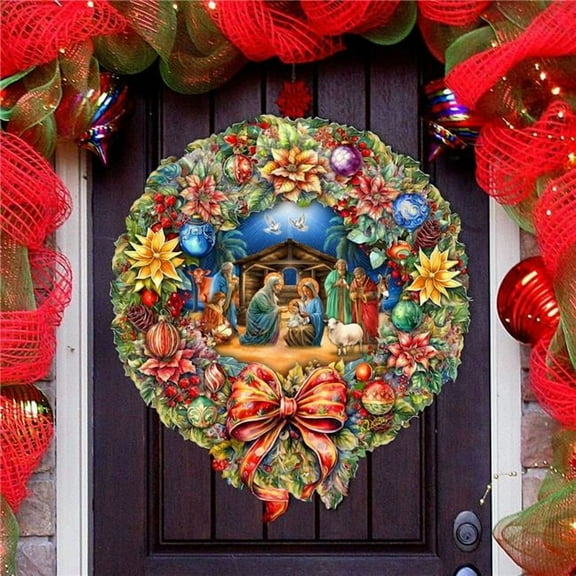 G. Debrekht 8652805H Nativity Wreath Holiday Door Decor by G. Debrekht - Nativity Holiday Decor