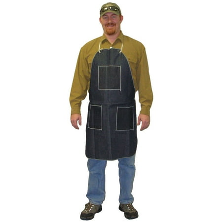 Industrial Blue Denim Apron, 1 Chest Pocket & 2 Hip Pockets, 28"x 36" SINGLE